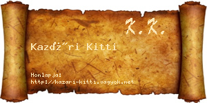 Kazári Kitti névjegykártya